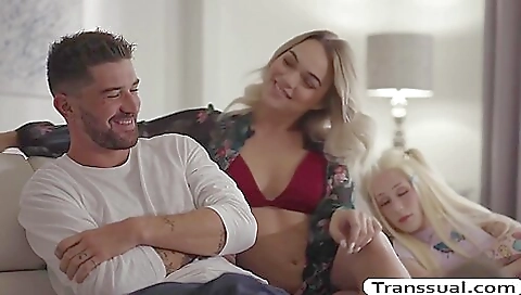 Busty blonde slut in a sexy dress gets her asshole fucked