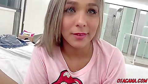 Blonde busty brunette in a tattooed girl posing in a hot lingerie