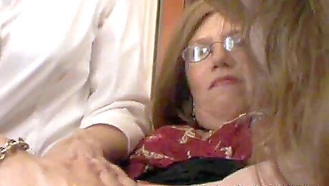 Brunette milf and her stepson doing their best to seduce each other