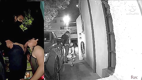 Busty brunette with big booty fucked in the street