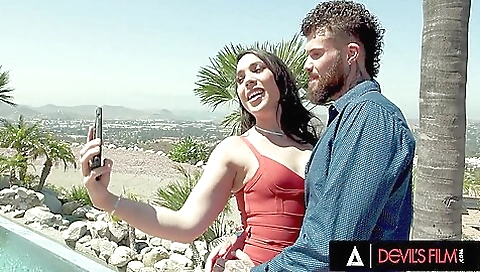 Fabulous pornstar masturbating with a large black dick