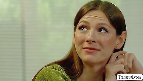 Petite shemale has her mouth and asshole fucked by a guy